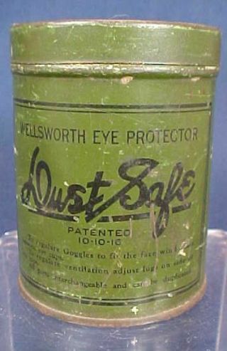 Vintage Wellsworth Eye Protector Dust Safe Goggle Tin