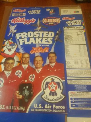 Kelloggs Collectors Cereal Box 2002 Frosted Flakes Thunderbirds Air Force Empty