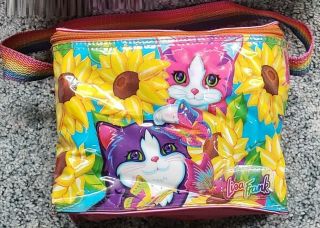 Vintage Lisa Frank Lunch Bag W/ Kittens Cats Butterflies Flowers Pink Lunchbag