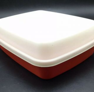 Tupperware Jr Season Serve Meat Marinade Container 1518 Paprika Red W Sheer Lid