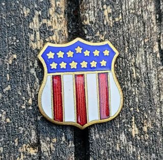 Antique Vintage Us American Shield 13 Stars Colonies States Collectible Pin