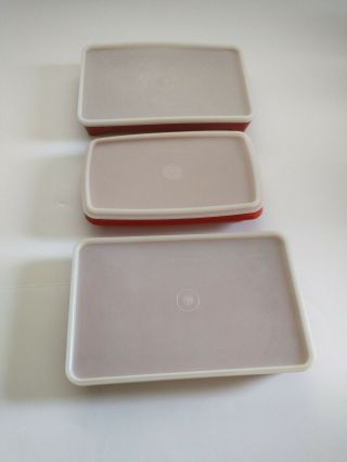 Vintage Tupperware (2) 1292 & (1) 816 Cold Cut & Lunch Meat Keeper W/ Lids