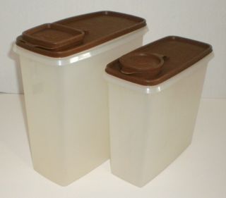 Tupperware 13 & 20 - Cup Sheer Cereal Container Keepers (469&1588) & Brown Seals