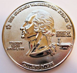 Uss George Washington Cvn - 73 Us Navy Cpo Chiefs Challenge Coin Us Navy A Design