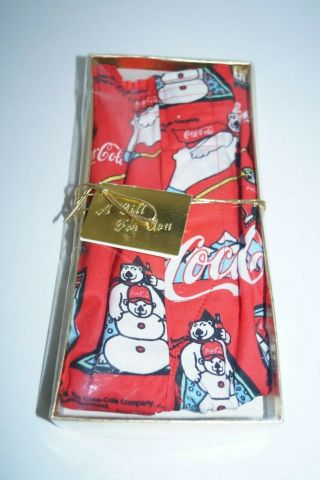 Vintage Coca - Cola Coke Shorts Size Med Boys Red Polar Bear Snowman Hockey Winter