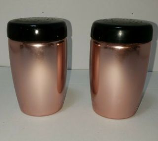 Vintage West Bend Copper Rose Gold Aluminum Salt Pepper Shakers Made Usa