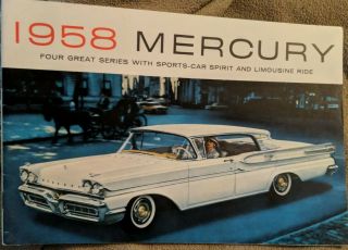 1958 Mercury Automobile Brochure Park Lane Montclair Monterey Foldout Poster