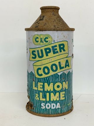 C&c Coola Lemon Lime Soda Cone Top Soda Can