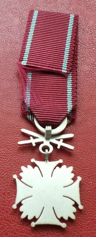 Poland Polish Cross of Merit II cl.  Sword Spink made Miniature medal order badge 2