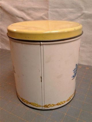 Vintage Decoware Tulip Yellow and White Tin Canister 2