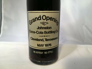Coca - Cola Bottle1976 Grand Opening Johnston Bottling Company 10 Oz A,  5