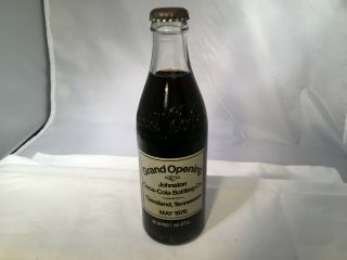 Coca - Cola Bottle1976 Grand Opening Johnston Bottling Company 10 OZ A,  5 2
