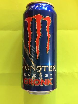 Monster Gronk Energy Drink 16 Fl Oz Full Can Rare England Patriots