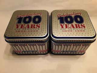 Two Vintage Commemorative Aafes Air Force Army Collectible Tins Made In Usa