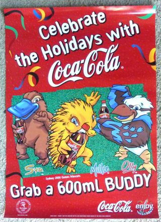 Coca Cola Olympic Games Sydney 2000 Poster Coke Olly Syd Millie
