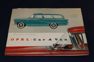 1957 Gm Opel Olympia Caravan Wagon Brochure W/ Specification Sheet