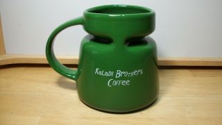 Kaladi Brothers Coffee No Spill Mug " Fresh Roasted In Alaska " With Goat Logo Euc
