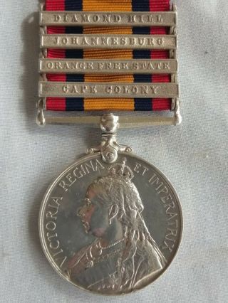 Australian Boer war QSA medal with 4 bars.  NSWAMC.  Diamond Hill,  Johannesburg 2