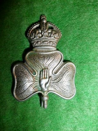 Royal Irish Rifles 14th Battalion Young Citizens Wm Cap Badge Ww1,  Kk 1153