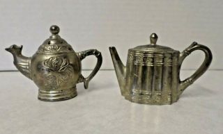 Vintage Silver Plate Coffee And Tea Pot Salt And Pepper Shakers