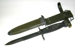 Vintage Us Military M7 Bayonet W/usma81 Pwh Scabbard