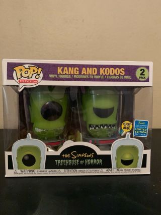 The Simpsons Sdcc 2019 Shared Exclusive Kang And Kodos Gitd Funko Pop 2 Pack