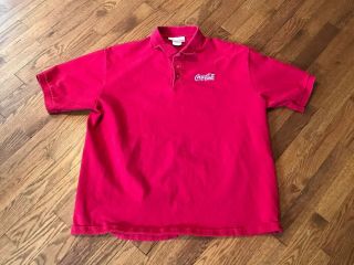 Men’s Vintage Red Coca - Cola Polo Shirt Size Xl