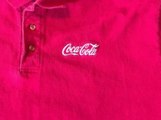 Men’s Vintage Red Coca - Cola Polo Shirt Size XL 2