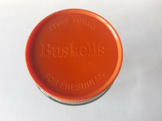 Vintage Bushells Glass Jar With Orange Plastic Lid