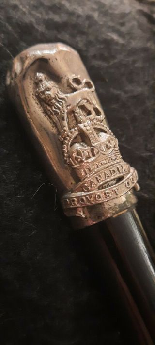 Vintage Canadian Provost Corp Swagger Stick Hallmarked Military Police Corps Mp