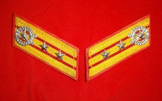 Dprk Kpa Army Korea Korean Uniform Rank Collar Tabs - Lt Colonel