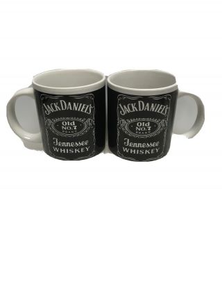 2 - Jack Daniel’s Tennessee Whiskey Coffee Cup Mug Ceramic Old No 7 Brand.