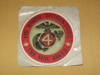 Vintage Usmc 4th Marine Division The Breed Sticker