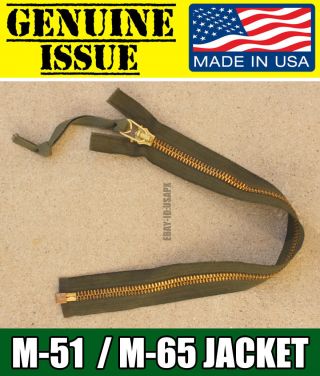Scovill Us Military Brass Zipper M - 65 M - 51 Jacket Replacement Repair Army Talon