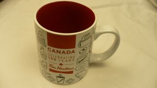 Tim Hortons Ceramic Mug Canada 150 Commemorative Birthday 2017 Cartoon Motif