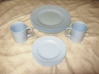 Srithai Superware Light Blue 10pc Melamine Dinner & Side Plates,  2 Mugs