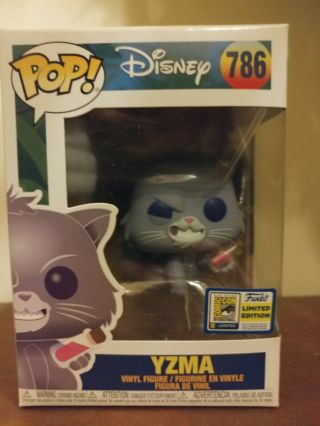 Yzma Cat Funko Pop 786 2020 Sdcc Official Convention Sticker In Hand Rare