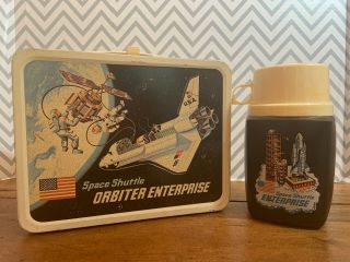 " Space Shuttle Orbiter Enterprise " Metal Lunch Box With Thermos