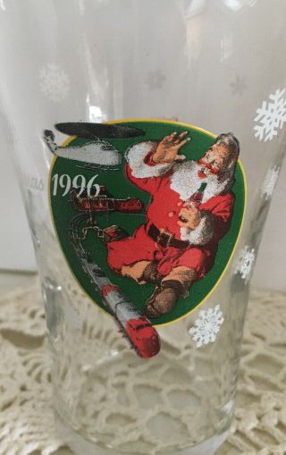 2 - 1996 And 2 - 1997 Coca Cola Santa Christmas Glasses 2
