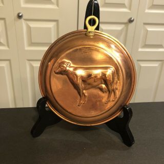 Vintage Farm Dairy Cow Hanging Copper Tin Lined Kitchen Jell - O Butter Cake Mold