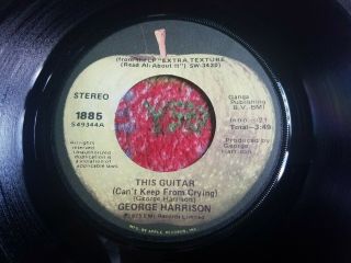 The Beatles George Harrison Apple 45 Record This Guitar 1975 All Rights Label