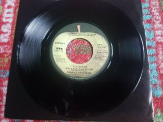The Beatles George Harrison Apple 45 record THIS GUITAR 1975 All Rights label 3