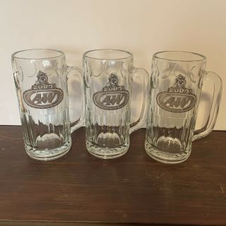 Set Of 3 A&w Root Beer Mugs - 2000 Edition - Very Heavy - 7 " Tall -