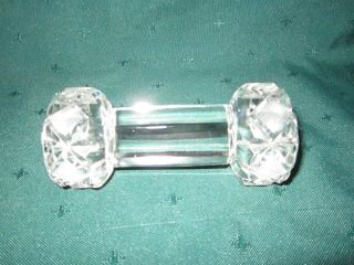Antique Crystal Knife Rest Barbell/dumb Bell Shape Vg