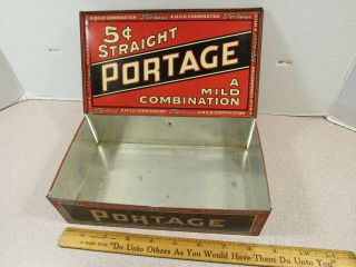 100 Yr Old? Portage Cigar Tin Cadillac Can Company Five Cent Straight Portage