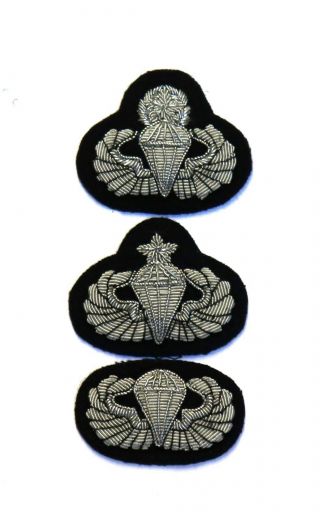 Usaf Basic,  Senior & Master Parachute Bevets Or Wings In Bullion Wire