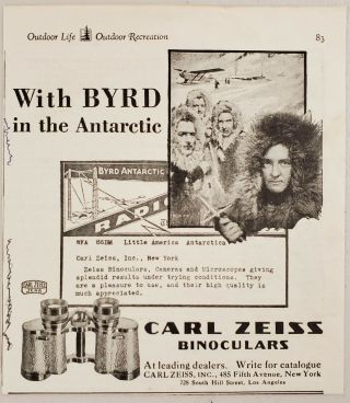 1930 Print Ad Carl Zeiss Binoculars Admiral Richard Byrd In The Antarctic