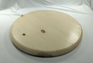 Large Solid White Oak Lazy Susan 18 " X 1.  5 " Metal Turntable Wood Kitchen Dining
