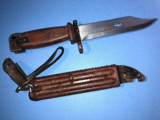Vintage Russian Akm Type Ii Bakelite Bayonet Complete With Sheath And Strap