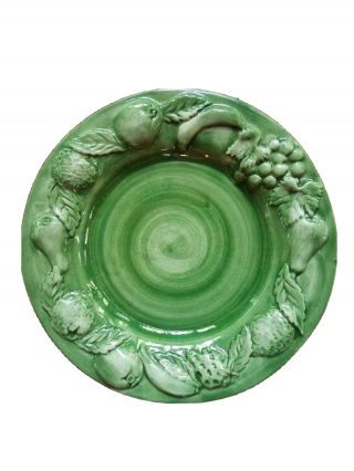 Faria Bento Fruits Green Salad Plate 8 1/2 " Hand Painted Portugal Embossed